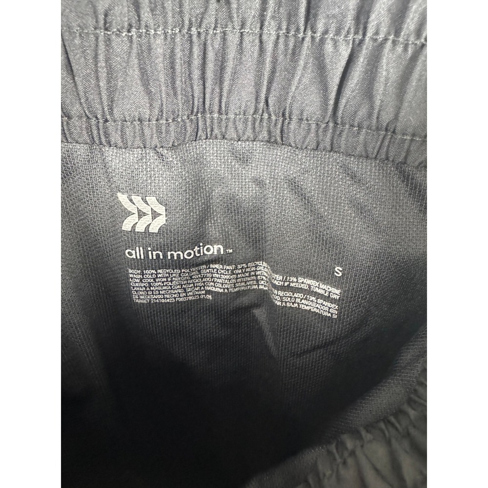 All in Motion Womens Black Run Shorts Mid Rise Recycled Fabric Small NWT - Picture 6 of 6